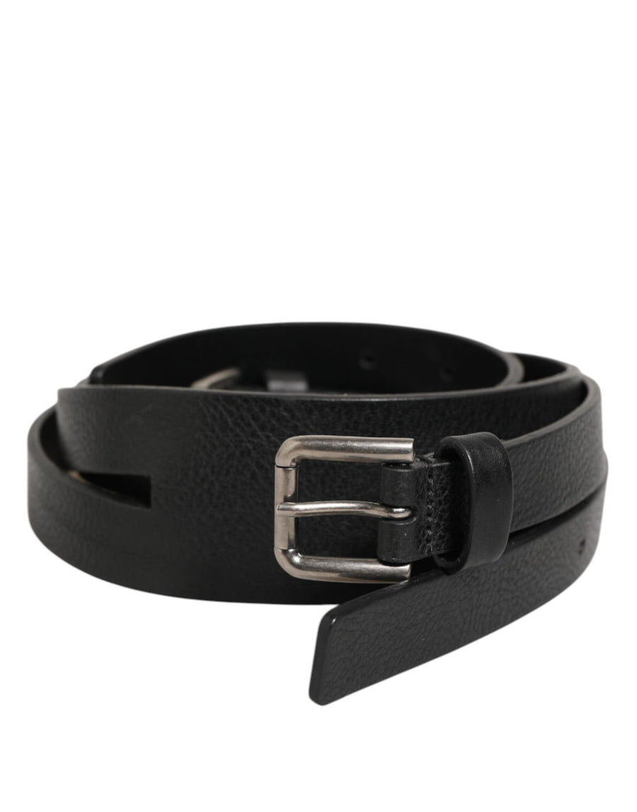 Dolce & Gabbana 100% calfskin leather belt in black