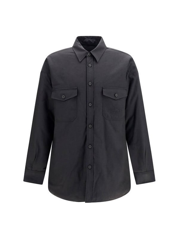 Shirt Wool-Blend Anthracite-Black Anthracite/black Merino Wool (ovis Aries)