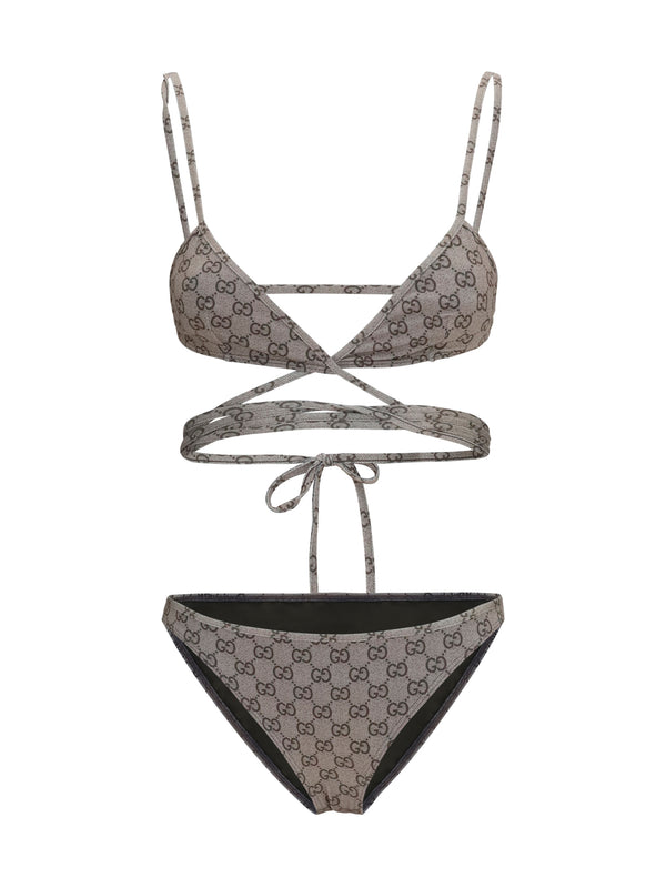 Gucci 77% Polyester; 23% Elastane bikini in beige