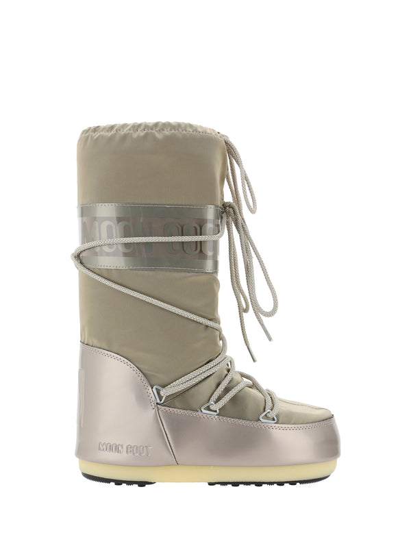 Moon Boot Upper: 35% nylon boots in silver