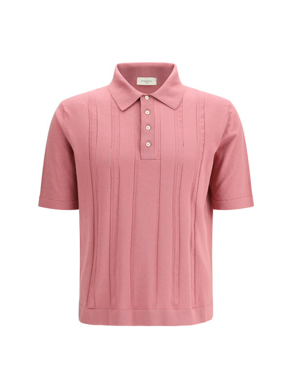Piacenza Cashmere 100% cotton polo in pink