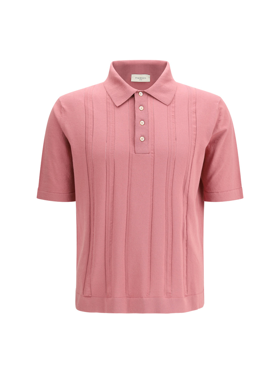 Piacenza Cashmere 100% cotton polo in pink