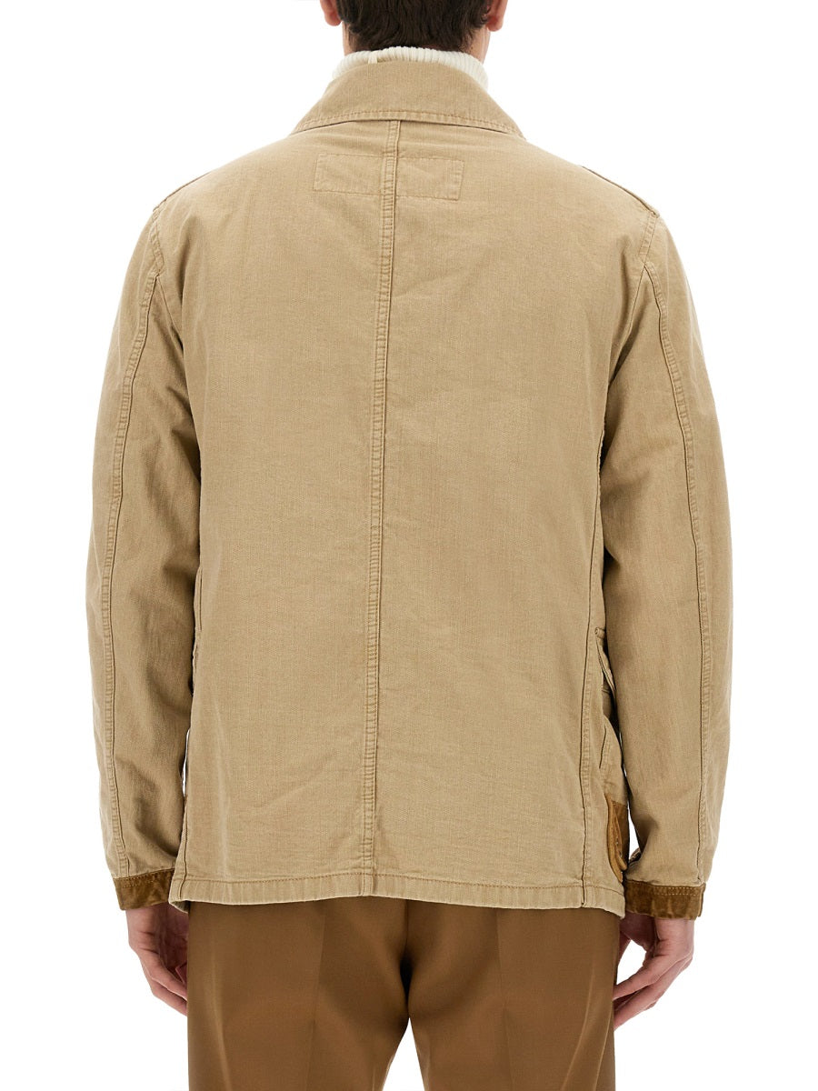 Jacket With 4 Hooks Beige Cotton