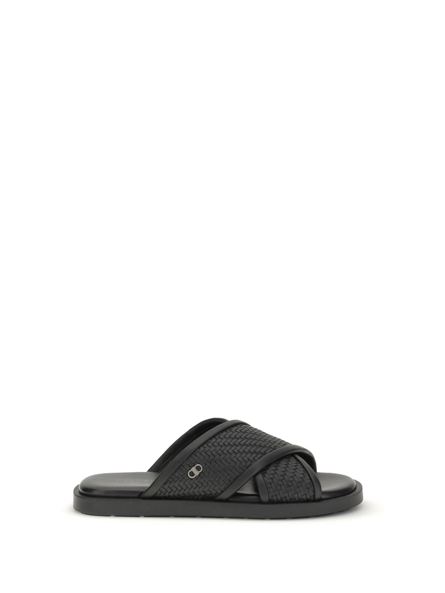 Ferragamo 100% Calf Leather Bos Taurus sandals in black