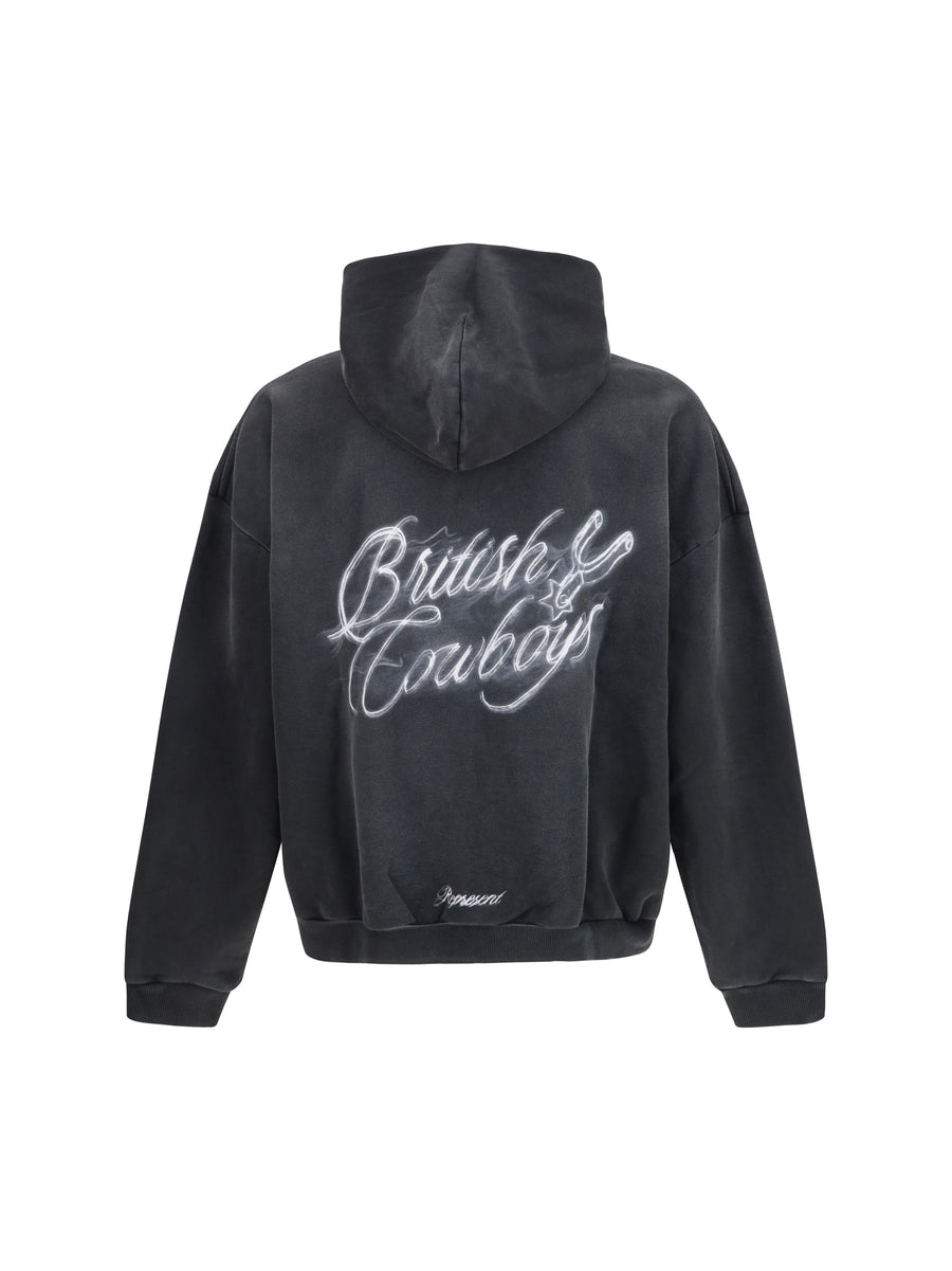Hoodie British Cowboys Stained Black Cotton Sweatshirts