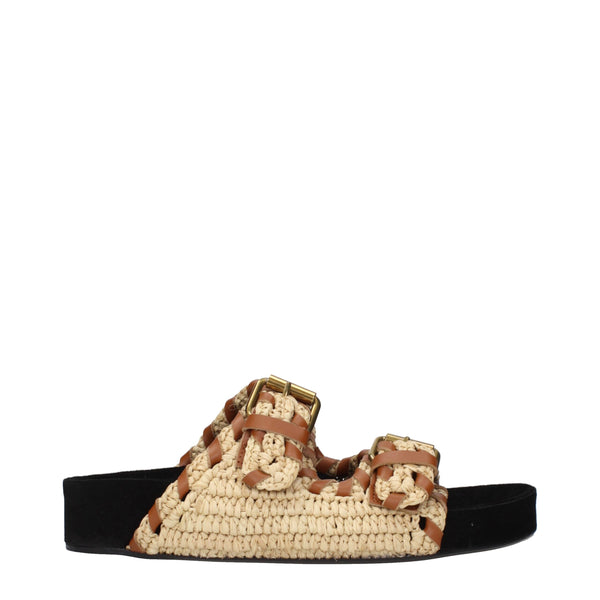 Isabel Marant Raffia slipper in beige