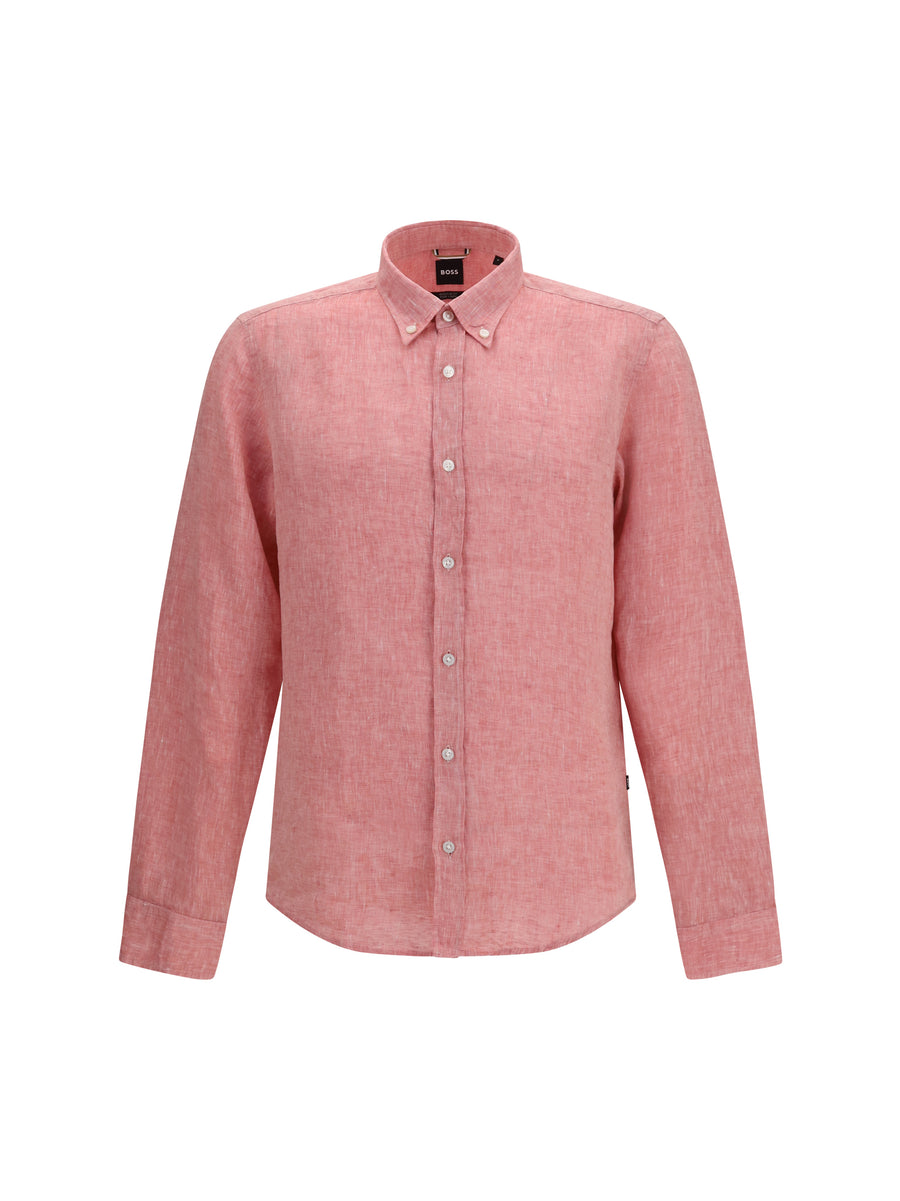 Hugo Boss Black 100% Linen shirt in red