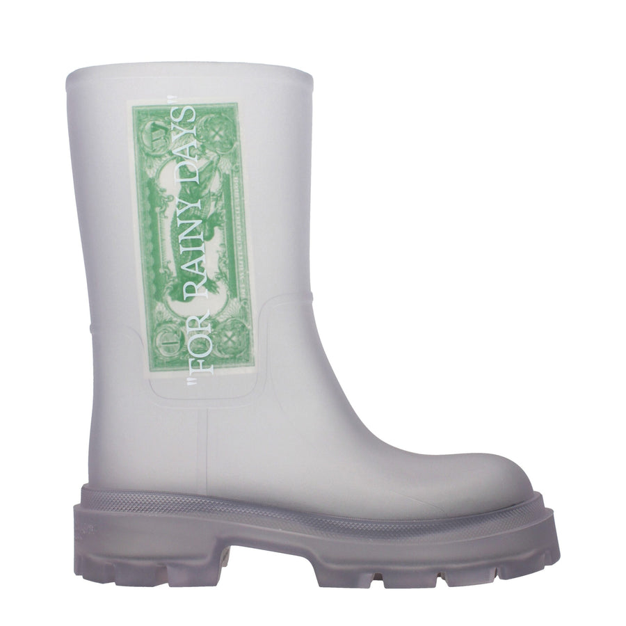 Off-White Polyvinyl chloride (PVC) boots in white