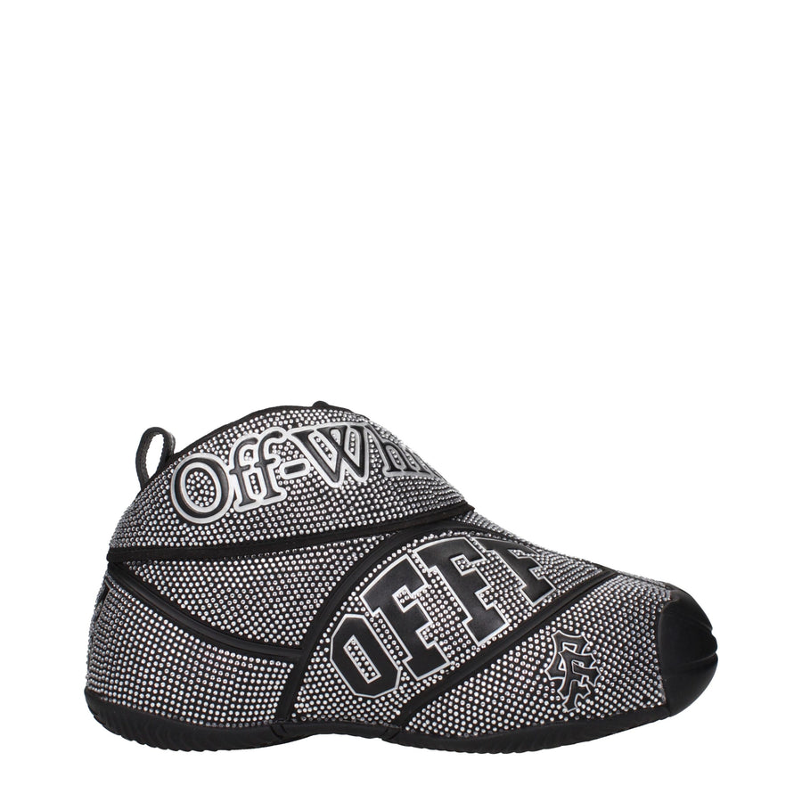 Off-White Cotton with rubber sneaker in black