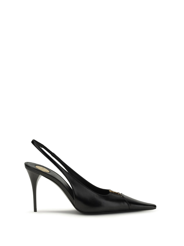 Saint Laurent Upper: 100% calf leather; Sole: 100% calf leather slingback pump in black