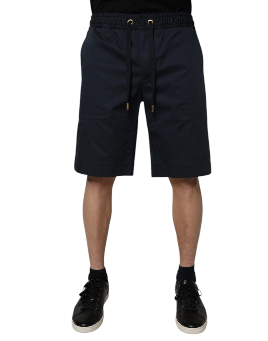 Dolce & Gabbana 97% Cotton bermuda shorts in navy
