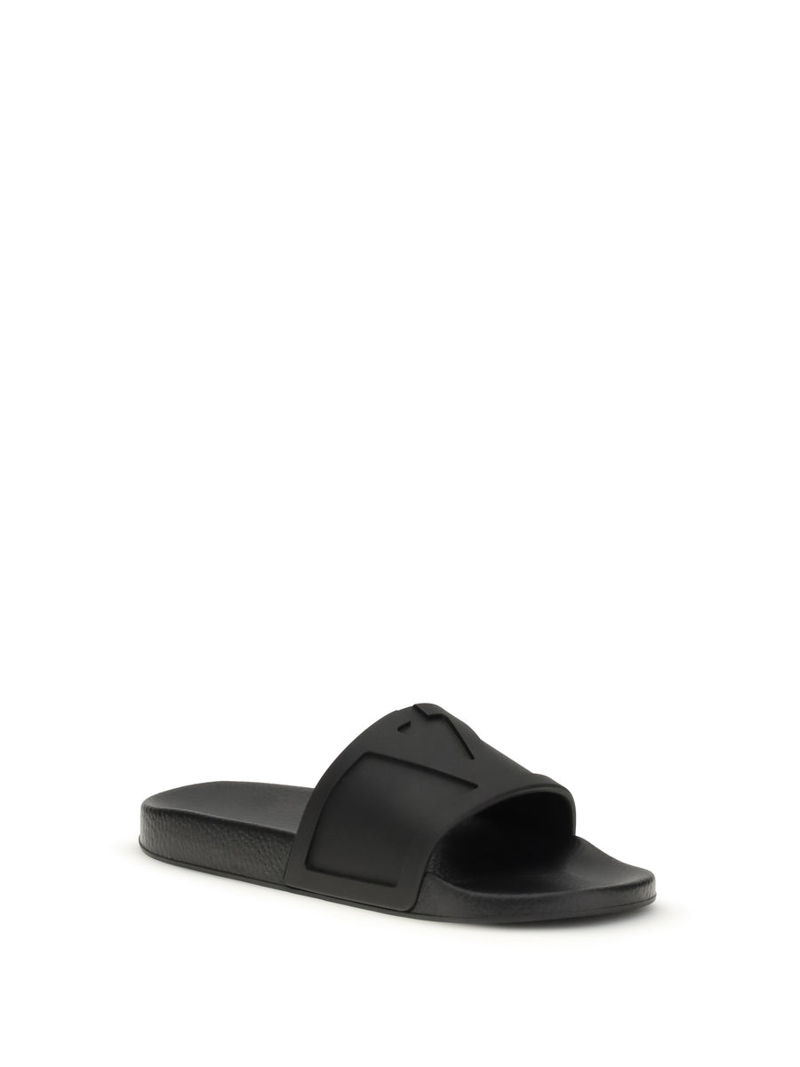 Pool Slide Coolside Black Upper Rubber Sandal