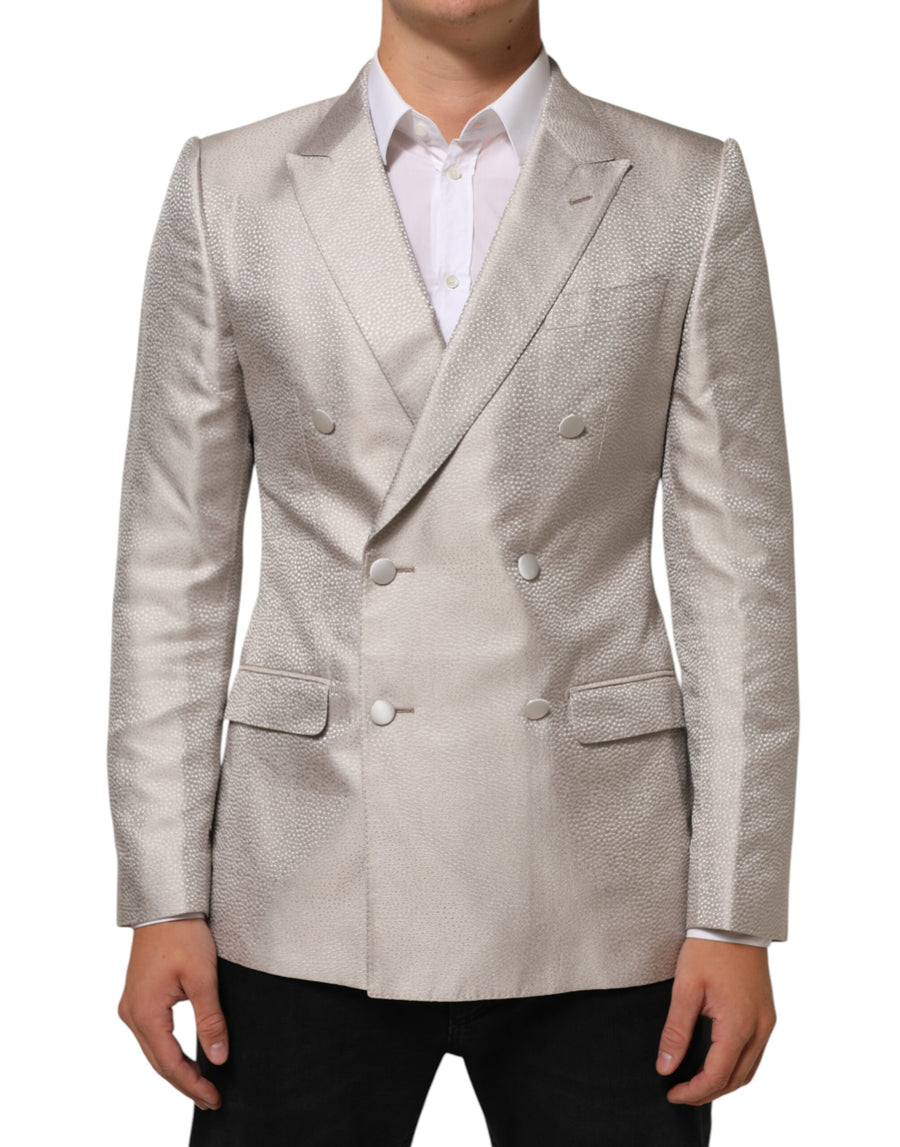 Dolce & Gabbana 100% silk (exterior); 85% silk blazer in beige