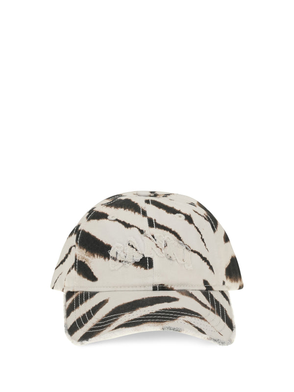 Ganni B3020236 100% cotton baseball cap in beige