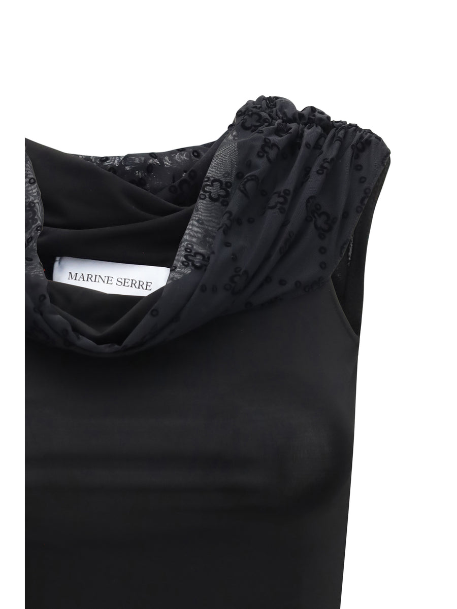 Top Off-Shoulder Draped Black Viscose Tops