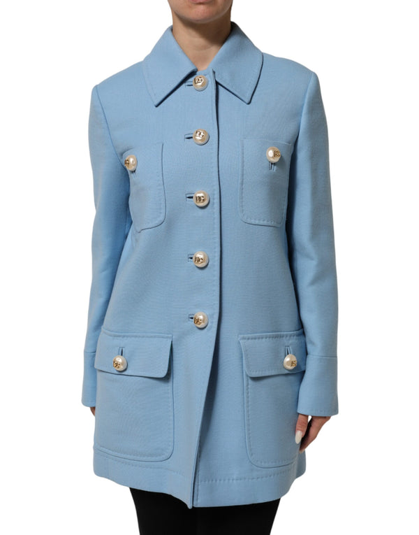 Dolce & Gabbana 100% Wool trench coat in blue