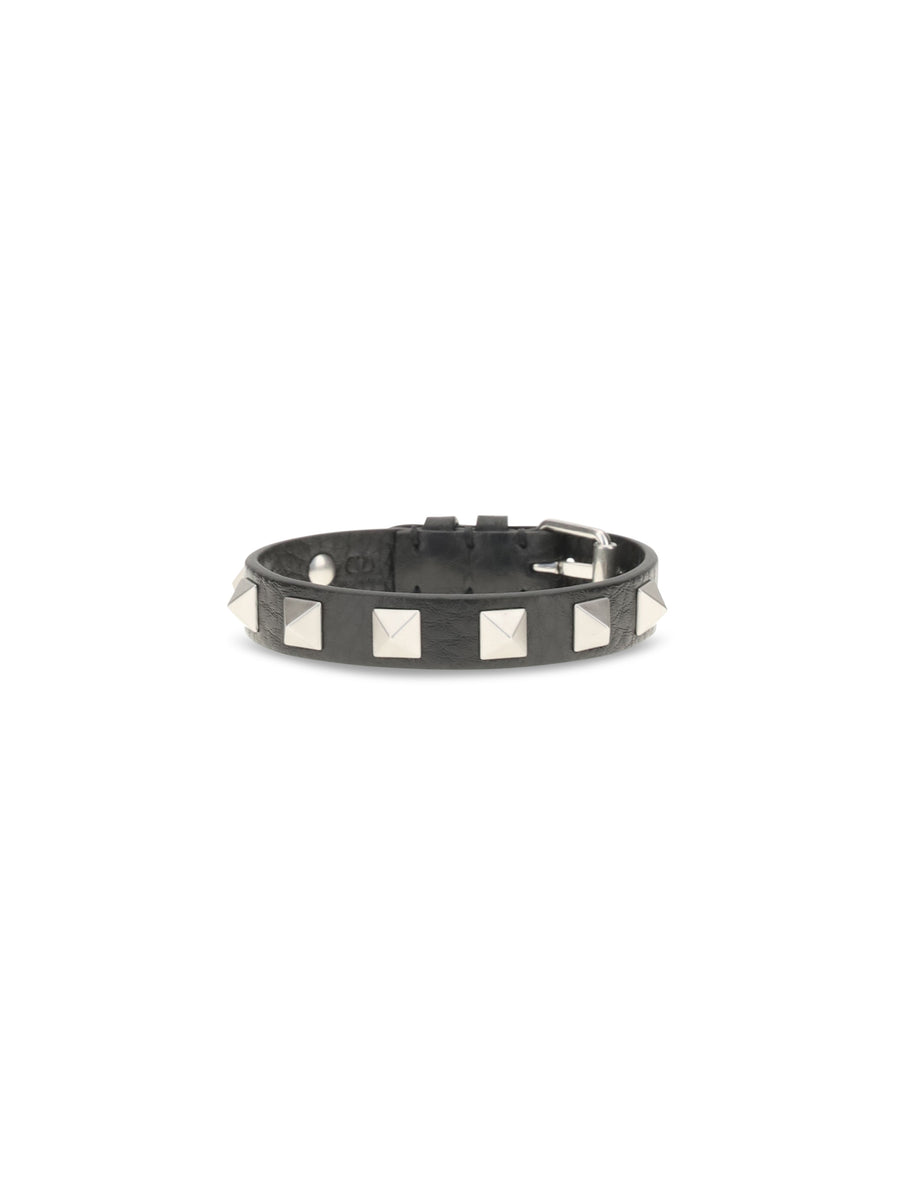 Leather Bracelet Rockstud Black Calf Bracelets