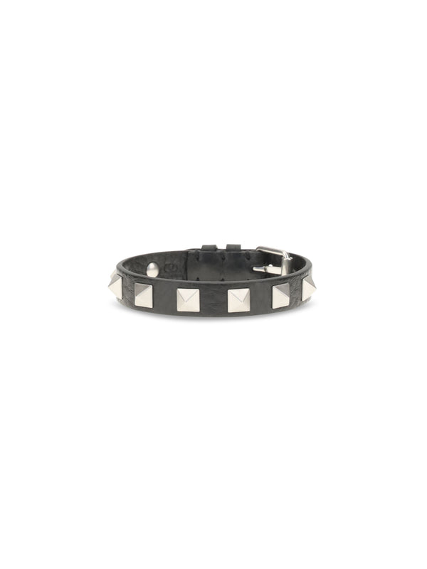 Leather Bracelet Rockstud Black Calf Bracelets