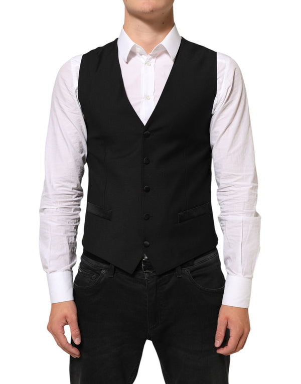 Dolce & Gabbana 87% Wool vest in black