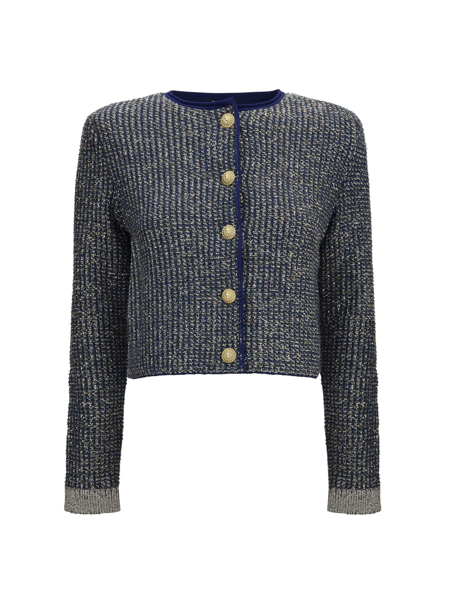 Balmain 49% Polyamide cardigan in navy