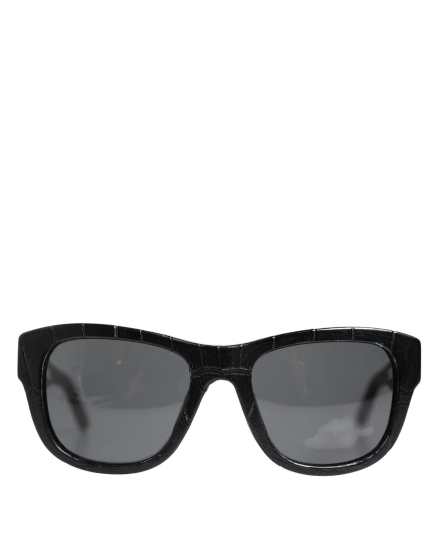 Dolce & Gabbana GLA1447 100% Alligator (exterior) sunglasses in black