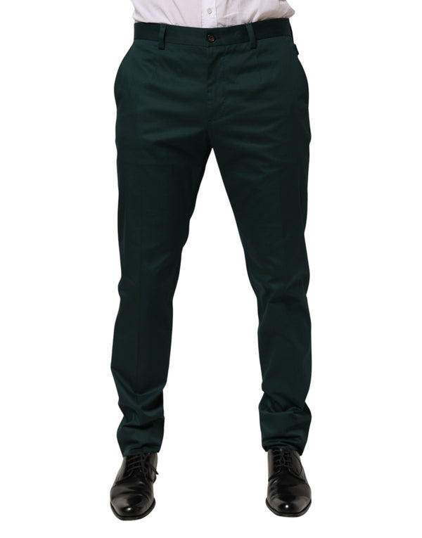 Dolce & Gabbana 97% Cotton trousers in green