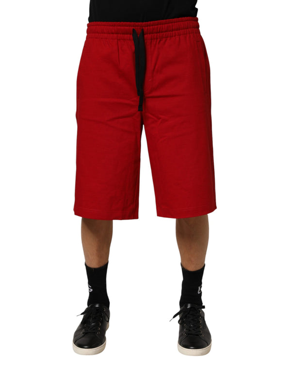 Dolce & Gabbana 100% Cotton bermuda shorts in red