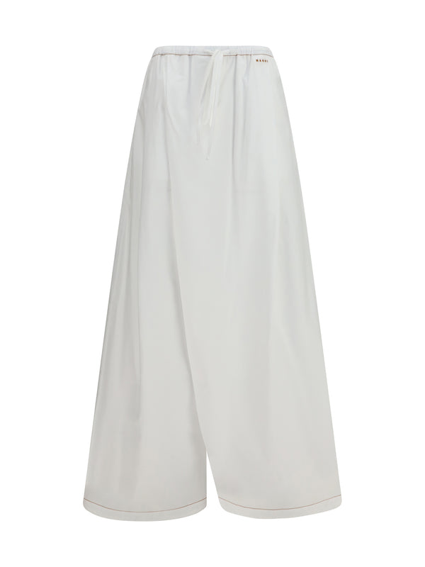 Marni 100% Cotton trousers in white