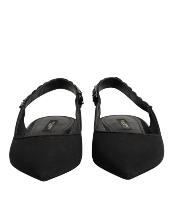 Dolce & Gabbana 85% Silk slingback flat in black