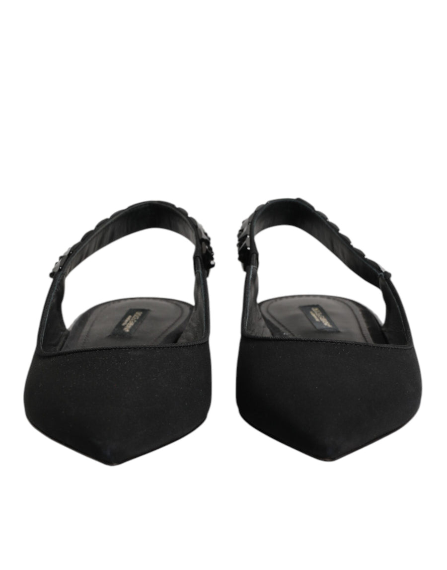 Dolce & Gabbana 85% Silk slingback flat in black