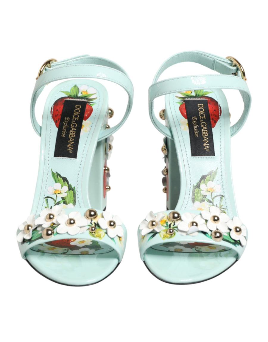 Dolce & Gabbana 100% Calf leather; Interior 90% Goat + 10% Calf heel sandal in green