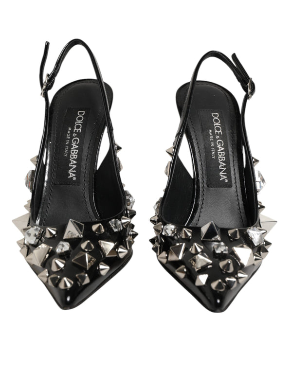Dolce & Gabbana 100% Calf leather; Interior: 76% Goat slingback heel in black