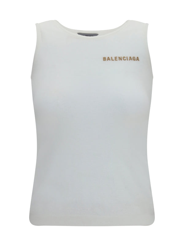 Balenciaga 81% Cotton tank top in white