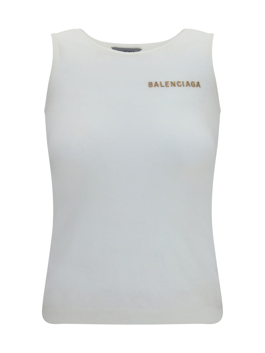 Balenciaga 81% Cotton tank top in white
