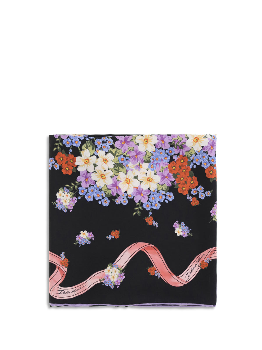 Dolce & Gabbana 100% Silk scarf in black