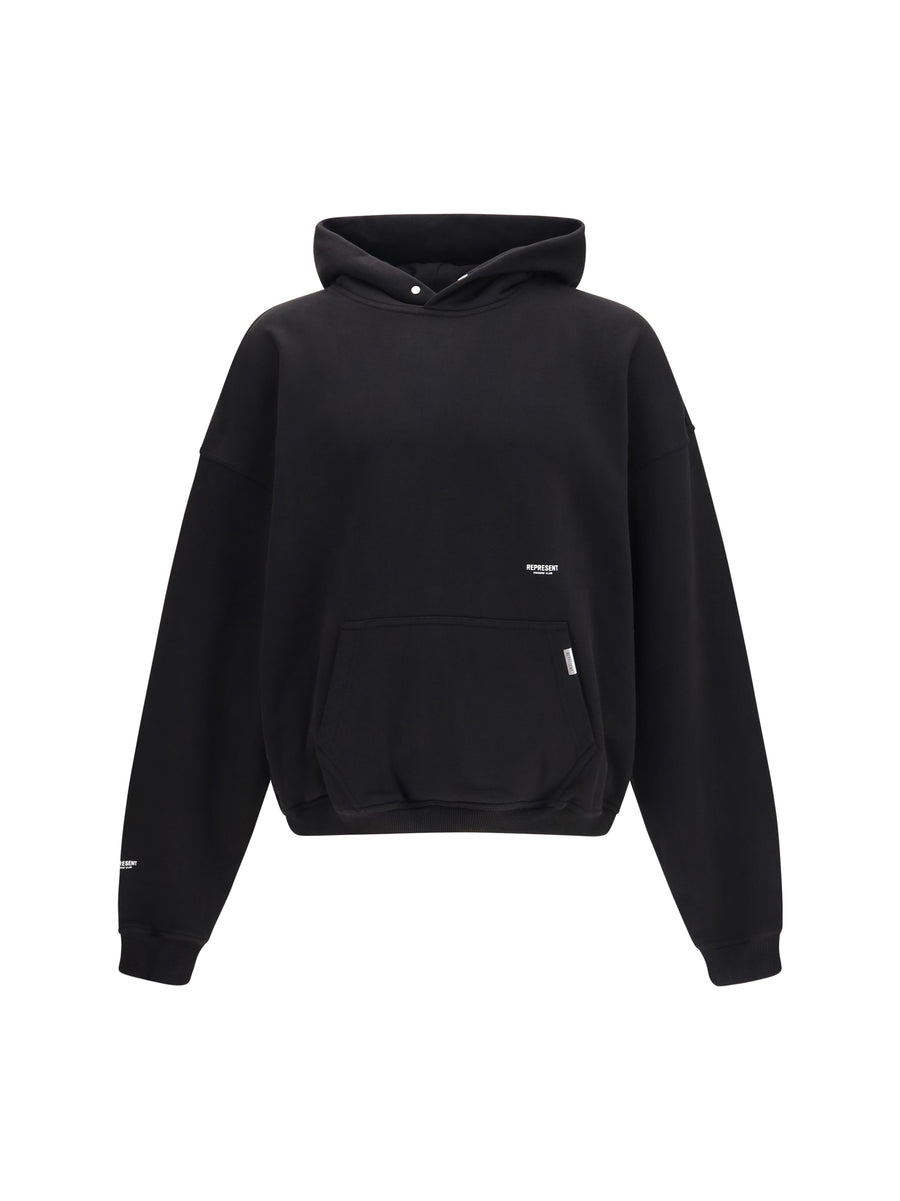 Represent 100% Cotton hoodie in black