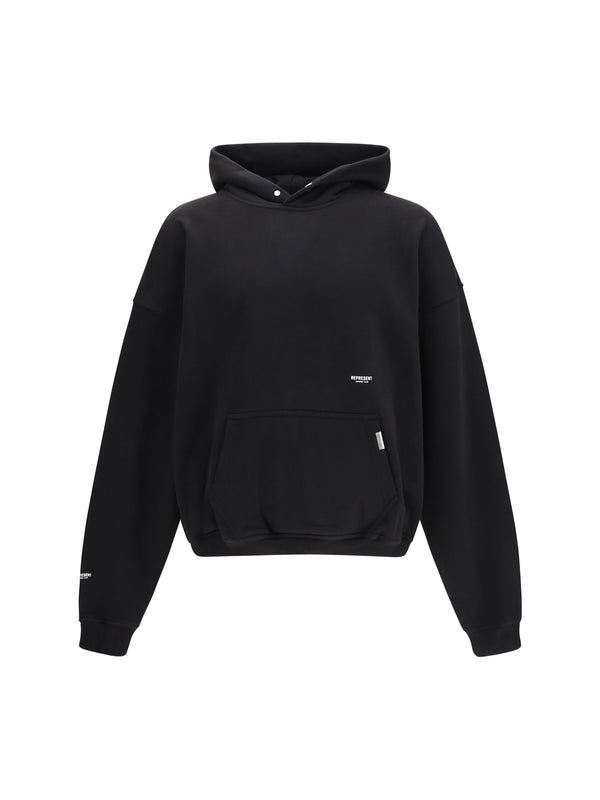 Represent 100% Cotton hoodie in black