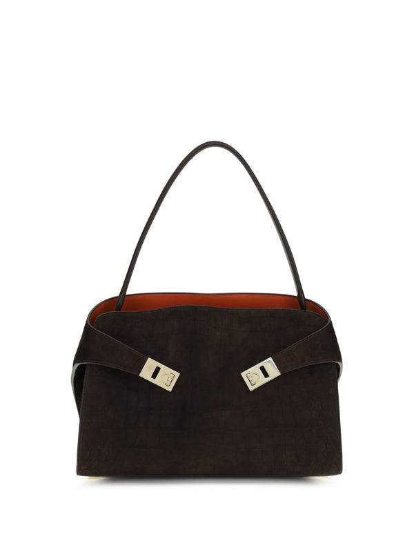 Ferragamo 100% Calf Leather Bos Taurus shoulder bag in brown