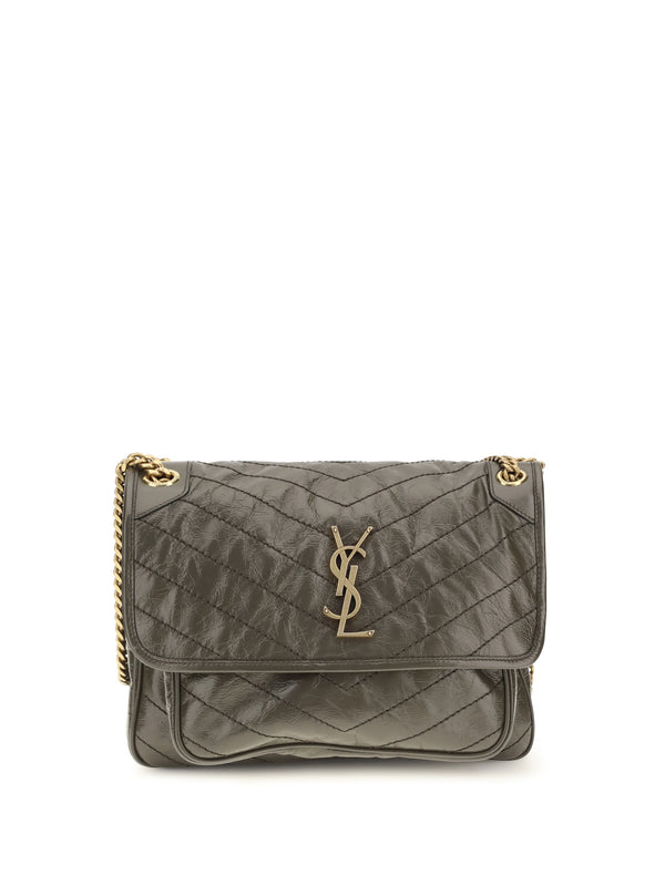 Saint Laurent 100% Calf Leather (Bos Taurus) shoulder bag in gray