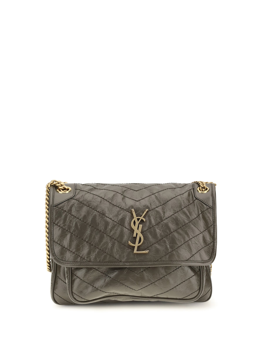Saint Laurent 100% Calf Leather (Bos Taurus) shoulder bag in gray