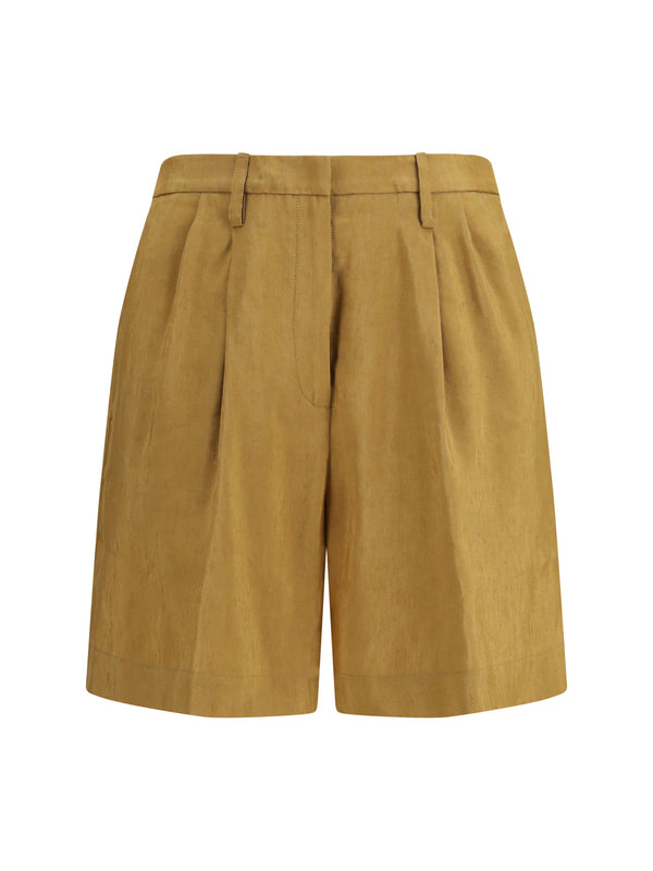 Forte_forte 52% Linen; 48% Viscose bermuda shorts in gold