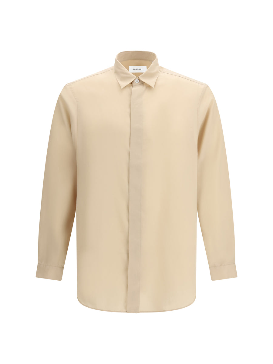 Lardini 90% Tencel; 10% Linen shirt in beige