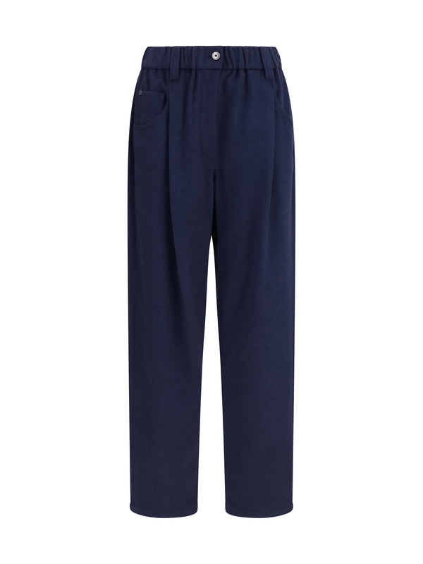 Brunello Cucinelli 100% Merino Wool trousers in navy