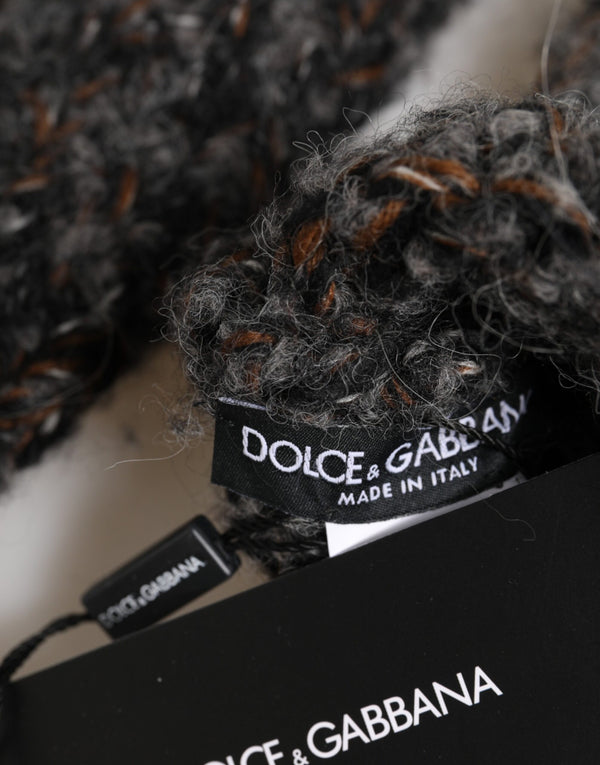 Dolce & Gabbana 04% PA + 10% WP + 36% WS + 50% WV (Virgin Wool) gloves in gray