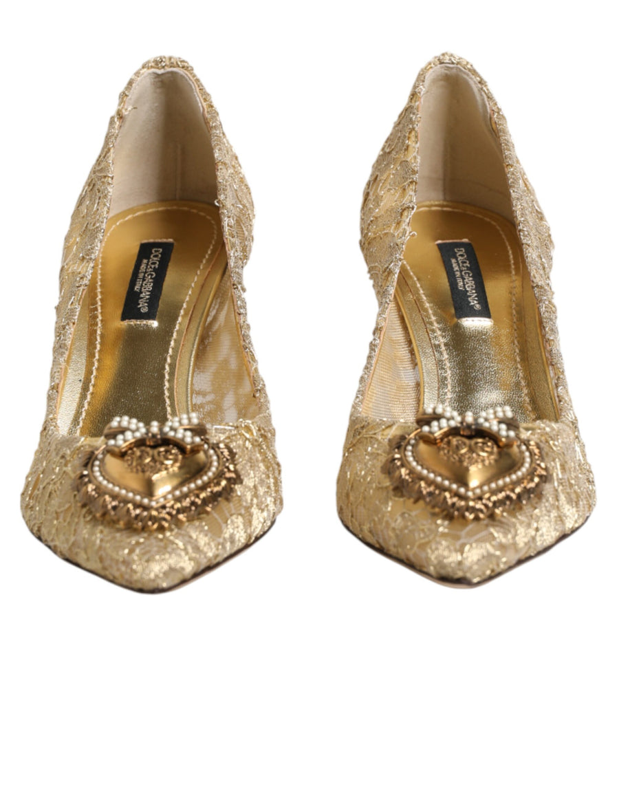 Dolce & Gabbana 52% Polyamide pump in gold