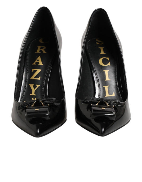 Dolce & Gabbana 100% calf leather (exterior); 76% goat + 24% calf (interior); leather sole heel in black