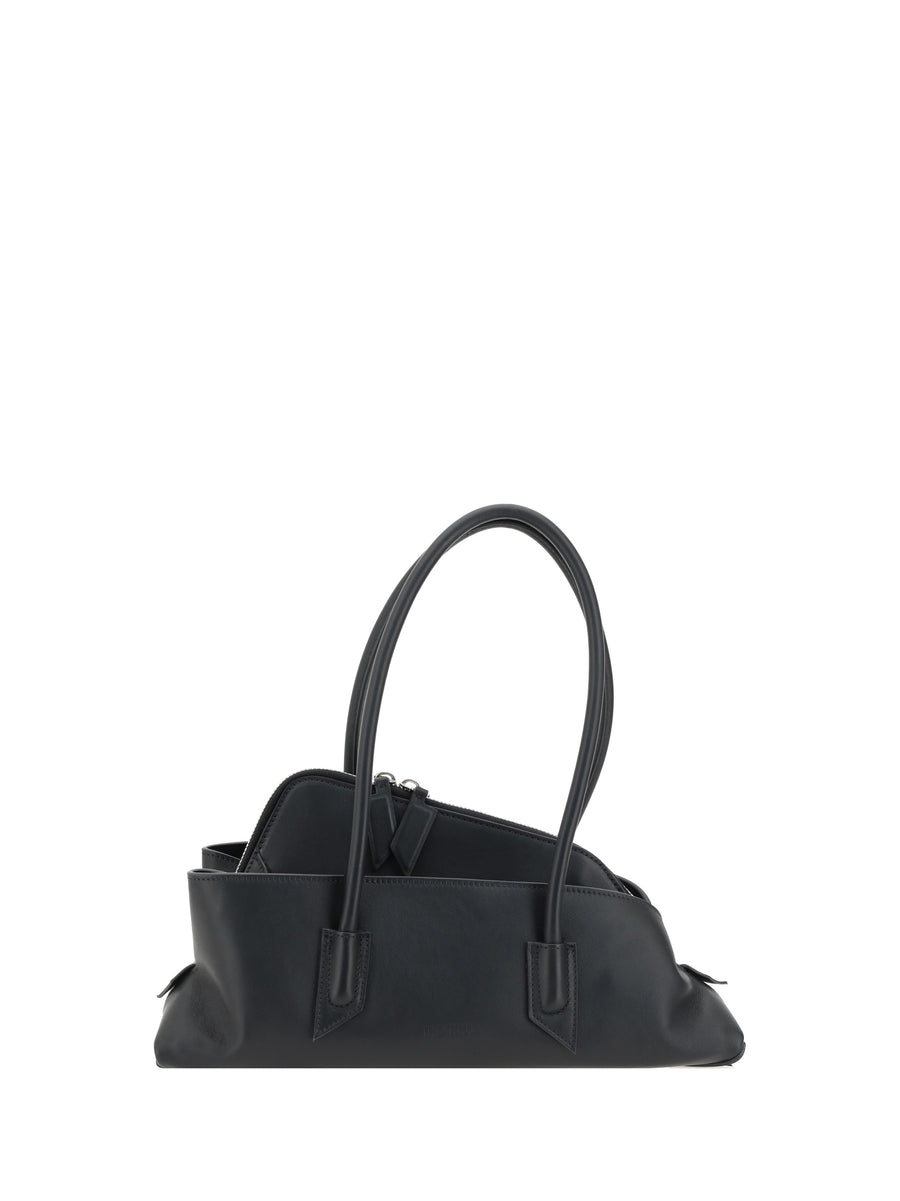 The Attico 100% calf leather bos taurus shoulder bag in black
