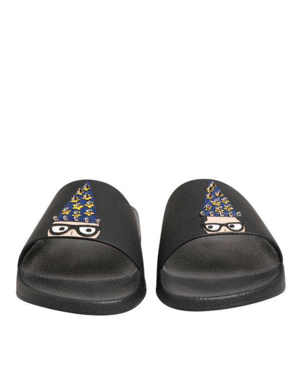 Dolce & Gabbana 100% calf leather (upper and lining) slides in black
