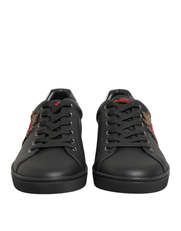 Dolce & Gabbana 100% Calf leather (upper); 10% Goat + 90% Calf (lining); Rubber (sole) sneaker in black