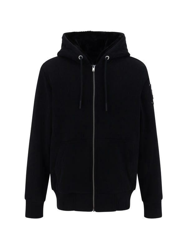 Moose Knuckles 75% cotton hoodie in black